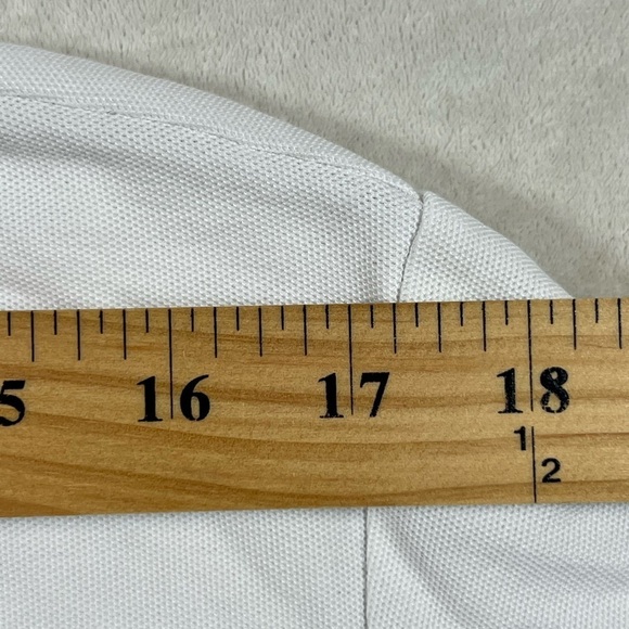 Cuts Clothing Large Curve Hem Slim Fit Classic White Performance Polo Shirt EUC - Picture 7 of 9